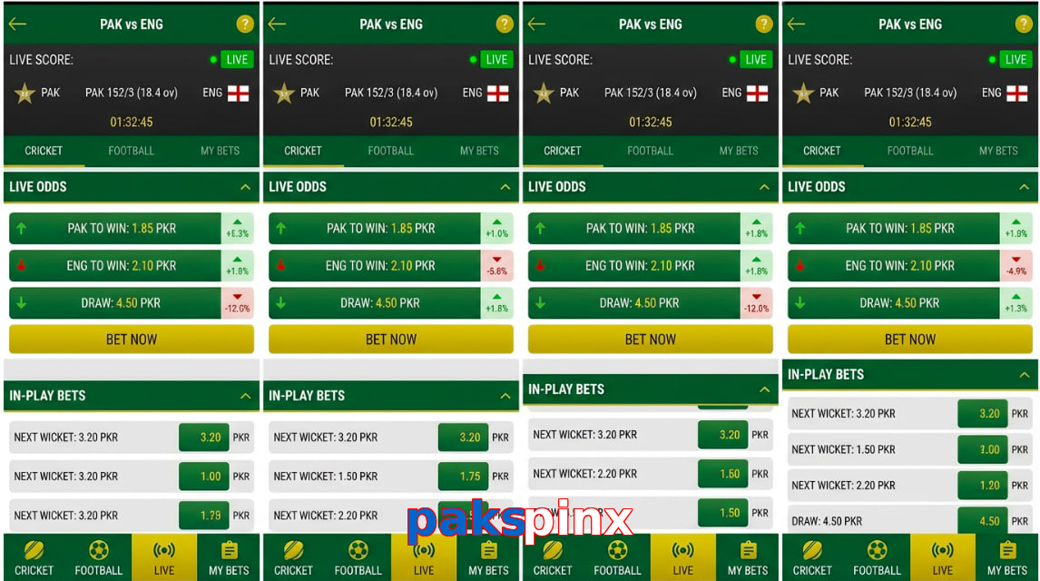 Game list for Pakspinx bet section